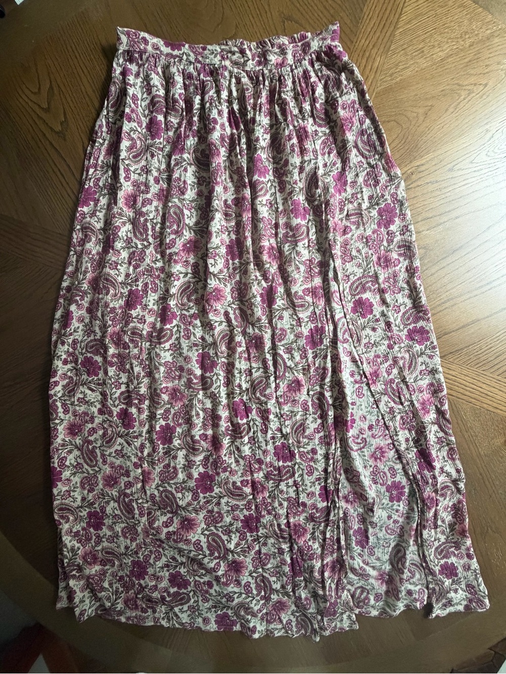 Patrons of Peace Floral Print Midi Skirt with Side Slit